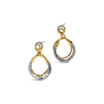 Solanales Gold Crystal
Orbit Drop Post Earrings 14k Gold Plated Brass, Crystal