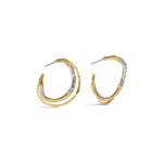 Solanales Gold Crystal
Twist Hoop Earrings 14k Gold Plated Brass, Crystal