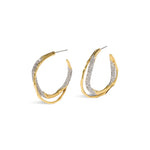 Solanales Gold Crystal
Twist Hoop Earrings 14k Gold Plated Brass, Crystal