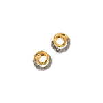 Solanales Gold Crystal
Spiral Stud Earrings 14k Gold Plated Brass, Crystal