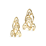 Solanales Gold Crystal
Chandelier Earrings 14k Gold Plated Brass, Crystal