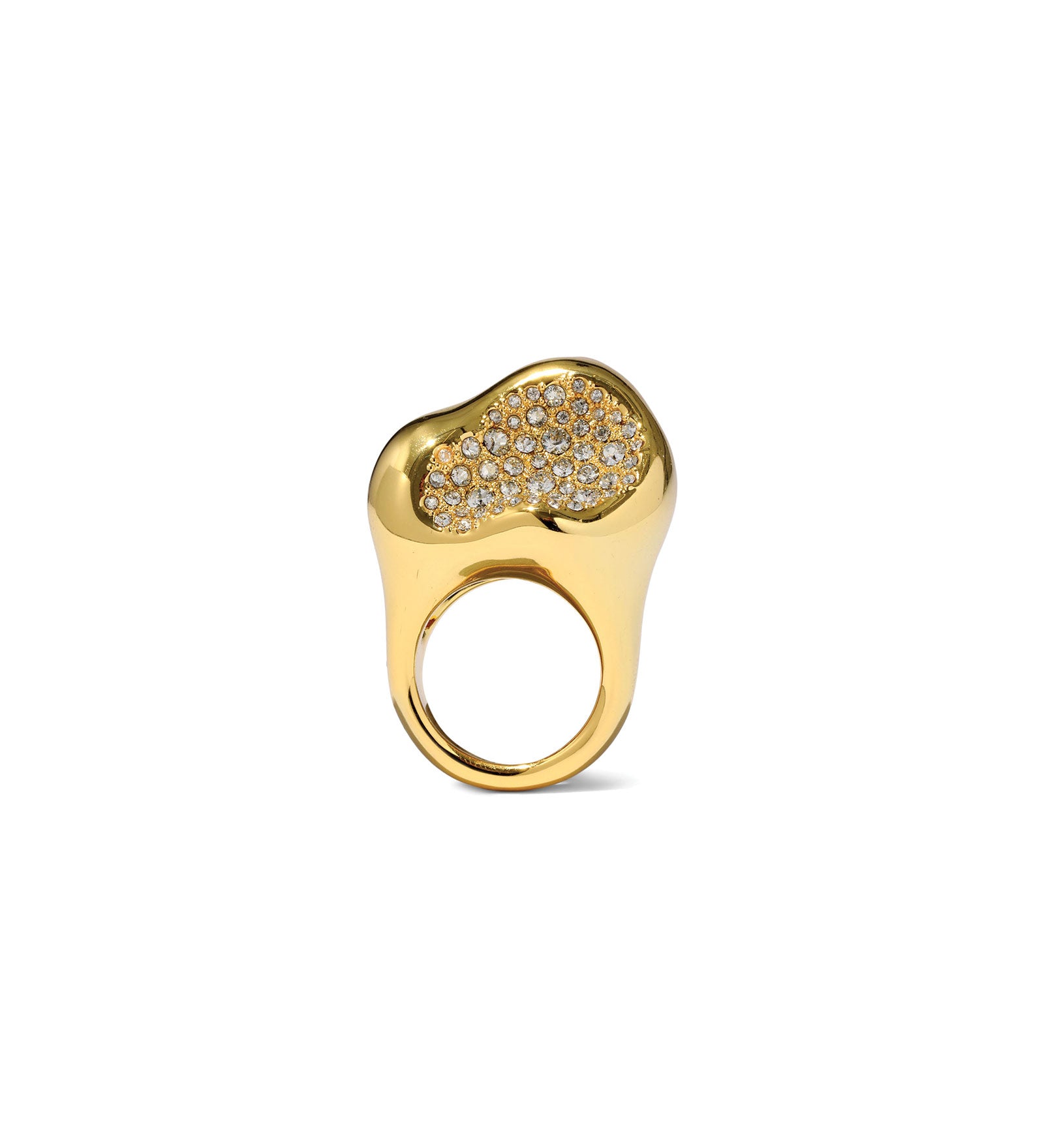 Solanales Silver Crystal
Pebble Ring 14k Gold Plated Brass, Crystal / 7