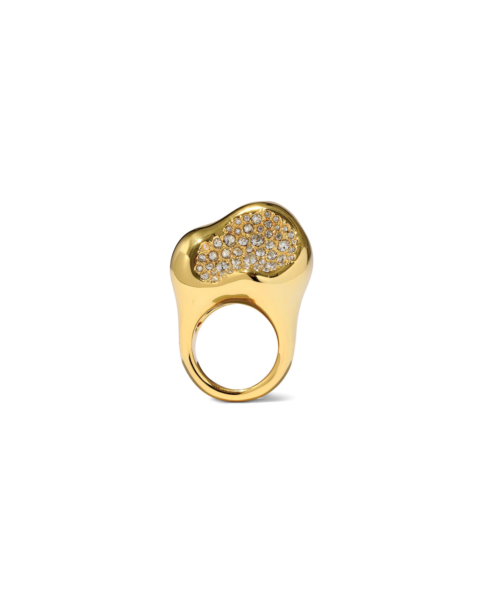 Solanales Silver Crystal
Pebble Ring 14k Gold Plated Brass, Crystal / 7