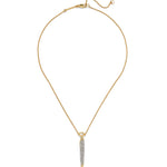 Solanales Gold Crystal
Spear Necklace 14k Gold Plated Brass, Crystal