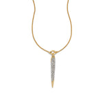 Solanales Gold Crystal
Spear Necklace 14k Gold Plated Brass, Crystal