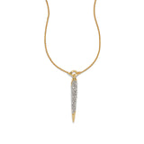 Solanales Gold Crystal
Spear Necklace 14k Gold Plated Brass, Crystal