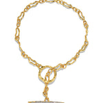 Solanales Gold Crystal
Toggle Necklace 14k Gold Plated Brass, Crystal