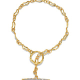 Solanales Gold Crystal
Toggle Necklace 14k Gold Plated Brass, Crystal