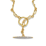 Solanales Gold Crystal
Toggle Necklace 14k Gold Plated Brass, Crystal