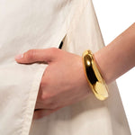 Large Molten Gold
Hinged Cuff 14k Gold Plated Brass