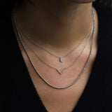 Adina Reyter-Pavé Disc Necklace-Necklaces-Sterling Silver, Diamond-Blue Ruby Jewellery-Vancouver Canada