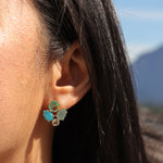 Atelier Mon-Aviva Aqua Cluster Studs-Earrings-14k Gold Plated, Chalcedony-Blue Ruby Jewellery-Vancouver Canada