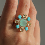 Atelier Mon-Stone Flower Ring-Rings-Blue Ruby Jewellery-Vancouver Canada