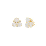 Atelier Mon-3 Petal Studs-Earrings-14k Gold Plated, Moonstone-Blue Ruby Jewellery-Vancouver Canada