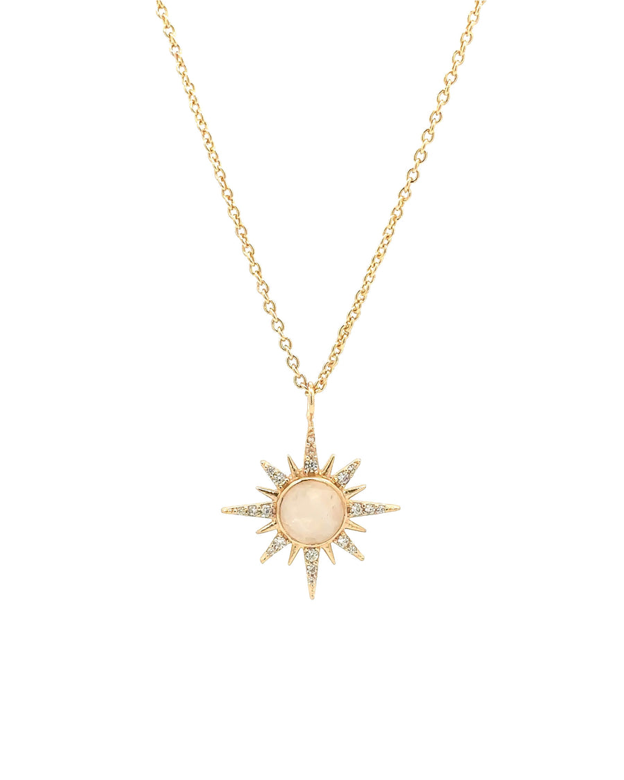 Atelier Mon-Moonstone Star Necklace-Necklaces-14k Gold Plated, Moonstone-Blue Ruby Jewellery-Vancouver Canada