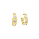 Atelier Mon-Multi CZ Hoops-Earrings-14k Gold Plated, Cubic Zirconia-Blue Ruby Jewellery-Vancouver Canada