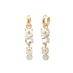 Atelier Mon-4 Mixed Stone & Pearl Drop Huggies-Earrings-14k Gold Plated, White Pearl-Blue Ruby Jewellery-Vancouver Canada