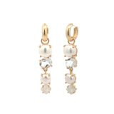 Atelier Mon-4 Mixed Stone & Pearl Drop Huggies-Earrings-14k Gold Plated, White Pearl-Blue Ruby Jewellery-Vancouver Canada