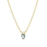 Teardrop Stone Necklace 14k Gold Plated, Hydro London Blue Topaz