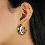 Oval Hook Hoops 18k Gold Plated