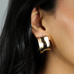 Groove J Hoops 18k Gold Plated