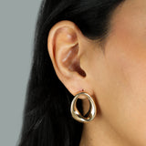 Twist Oval Studs 18k Gold Plated