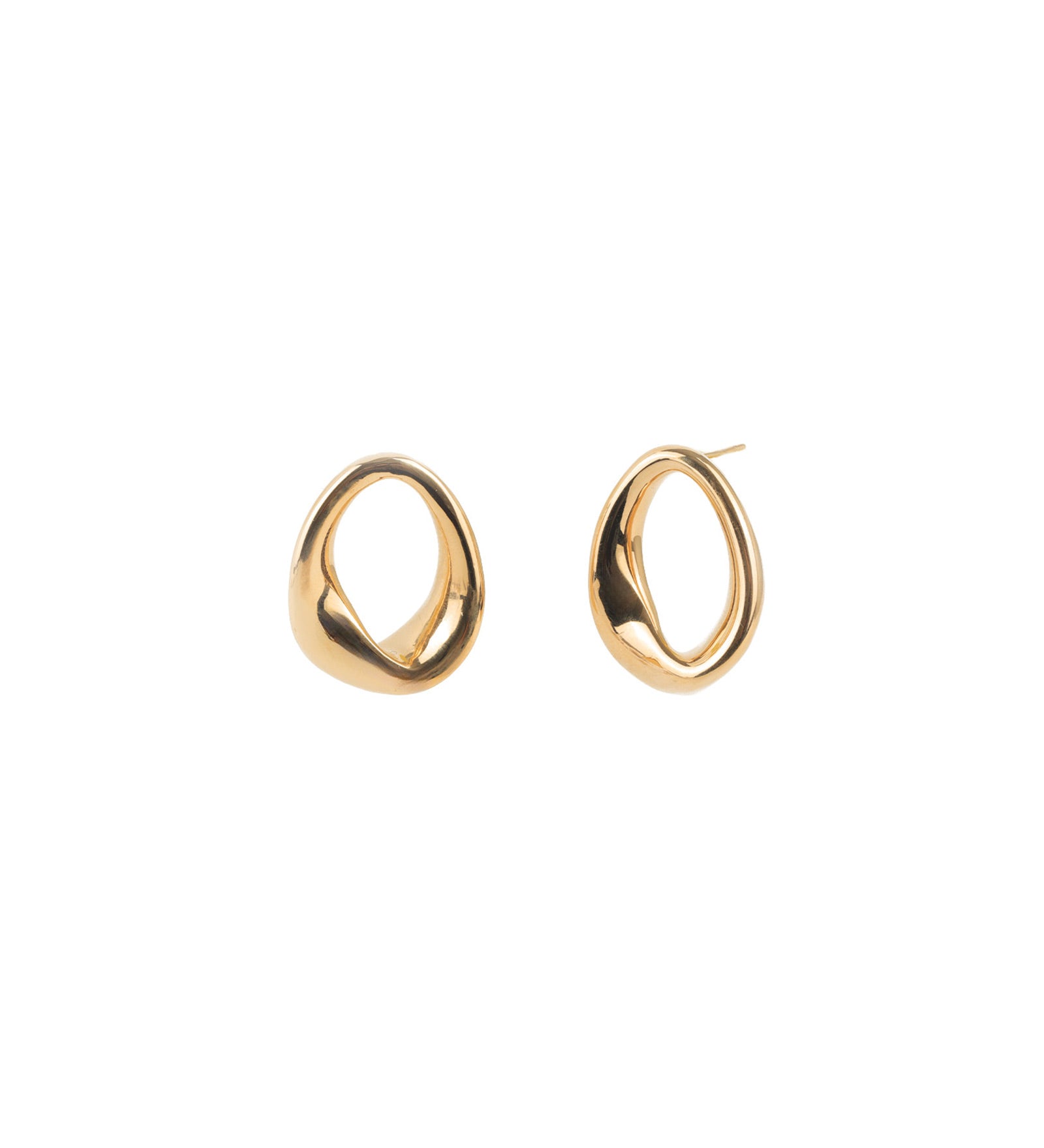 Twist Oval Studs 18k Gold Plated