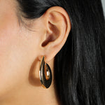 Flat Hook Hoops 18k Gold Plated