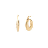 Flat Hook Hoops 18k Gold Plated