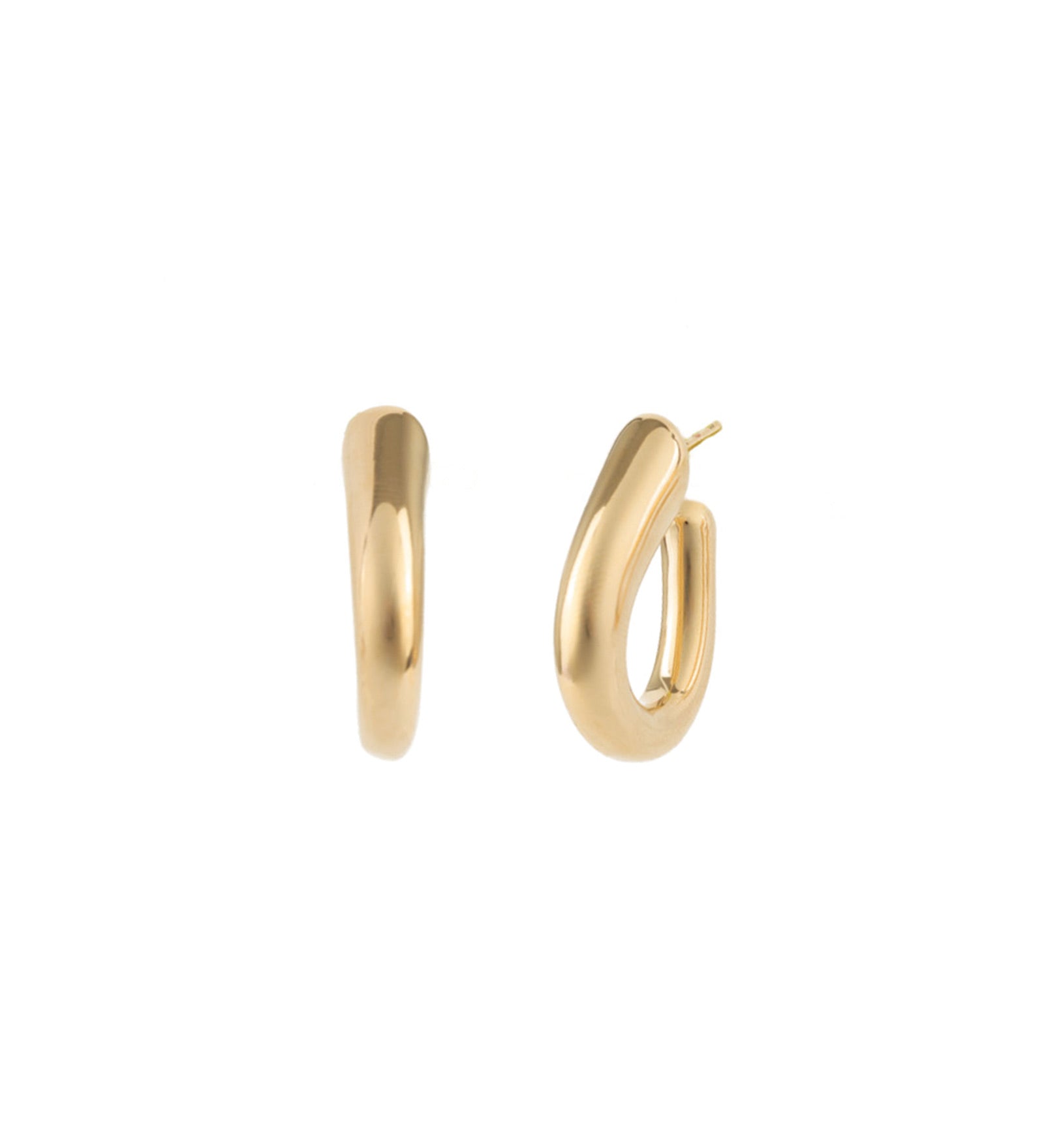 Wide Hook Hoops 18k Gold Plated