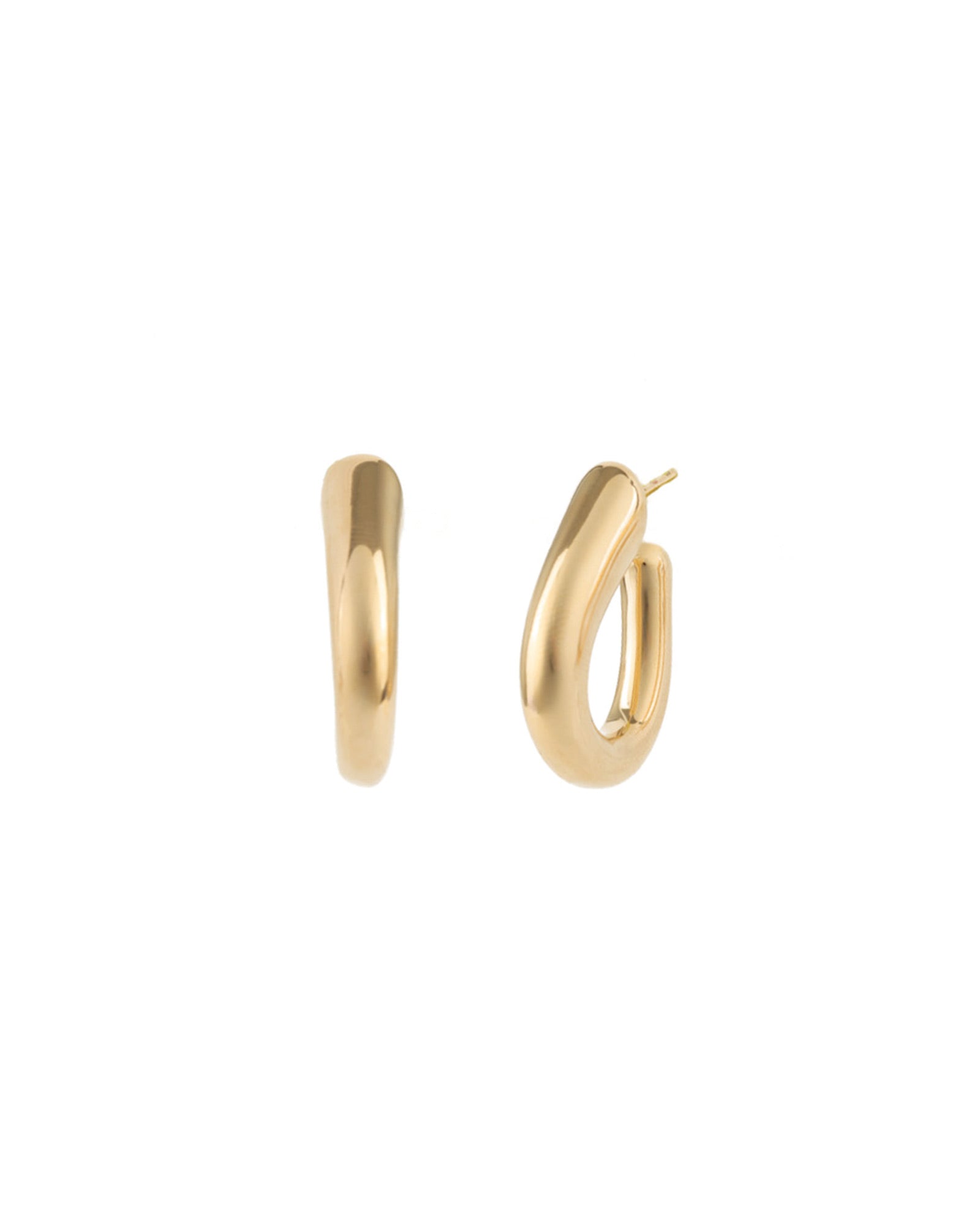 Wide Hook Hoops 18k Gold Plated