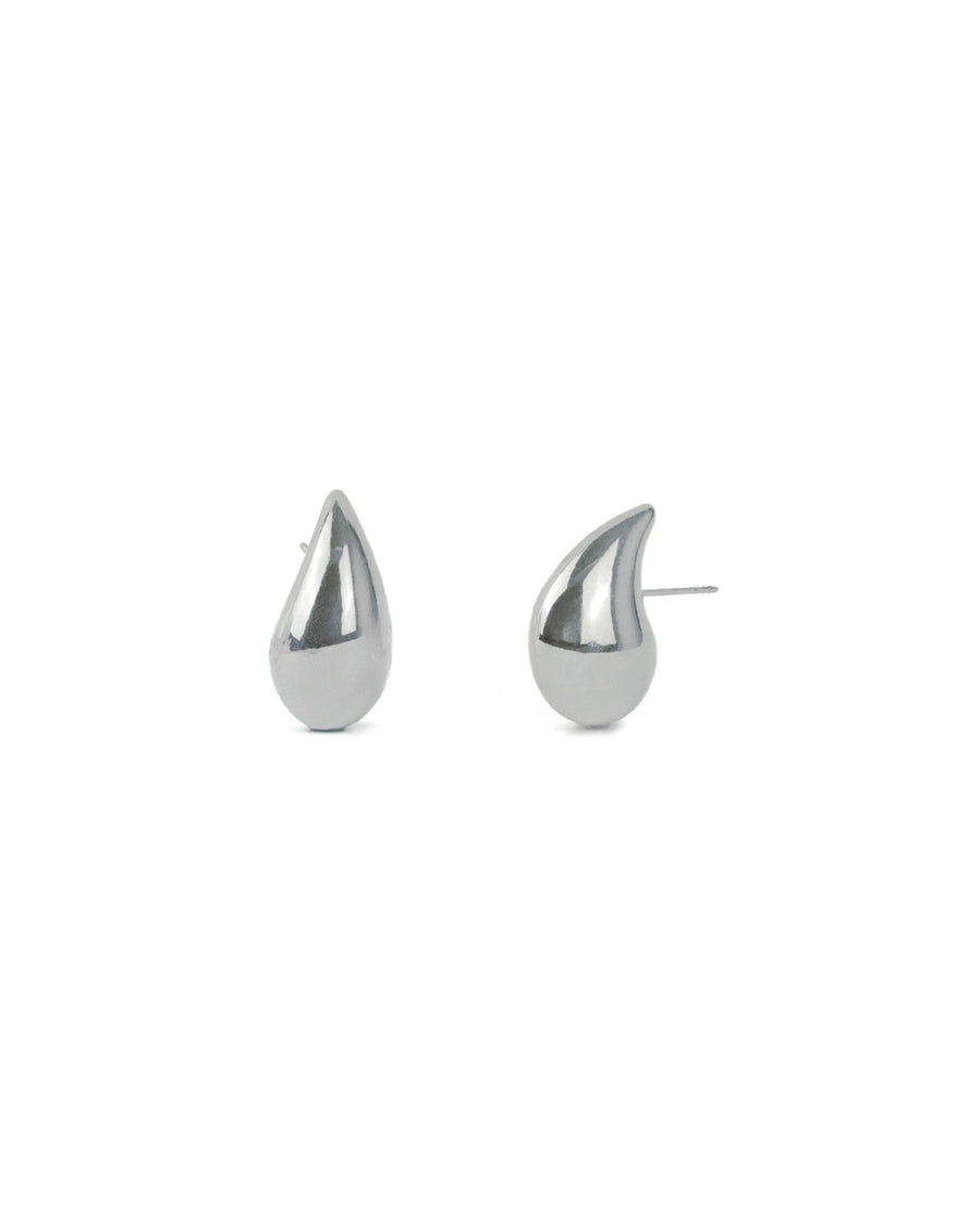 Baseline-Teardrop Medium Studs-Earrings-Rhodium Plated-Blue Ruby Jewellery-Vancouver Canada