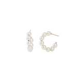 Pearl Hoops | 25mm 18k Gold Plated, White Pearl