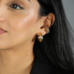 2 Row Beaded Ear Cuff 18k Gold Plated