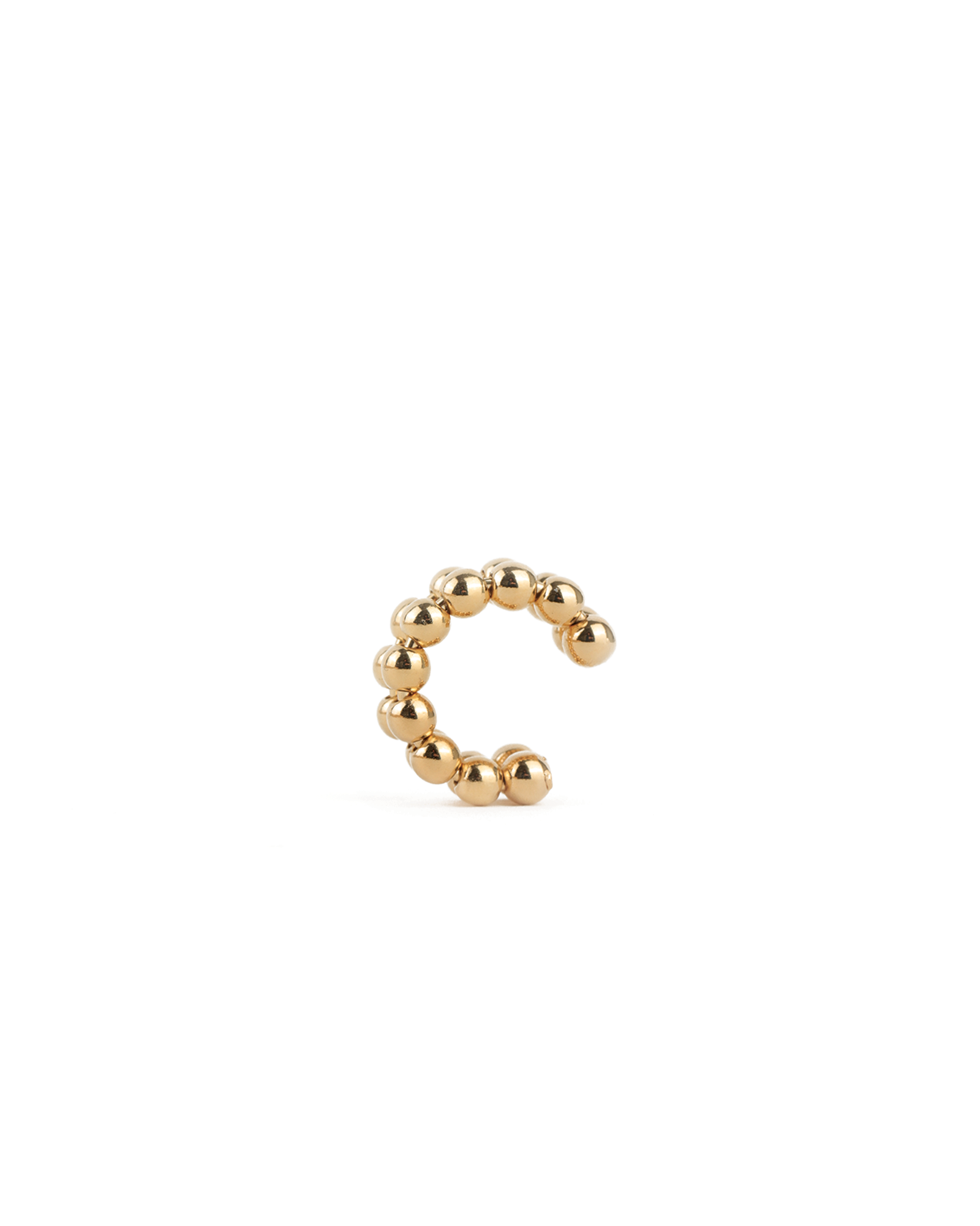 2 Row Beaded Ear Cuff 18k Gold Plated