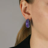 Enamel Hoops | 25mm 18k Gold Plated, Purple Enamel