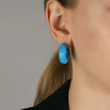 Enamel Hoops | 25mm 18k Gold Plated, Blue Enamel