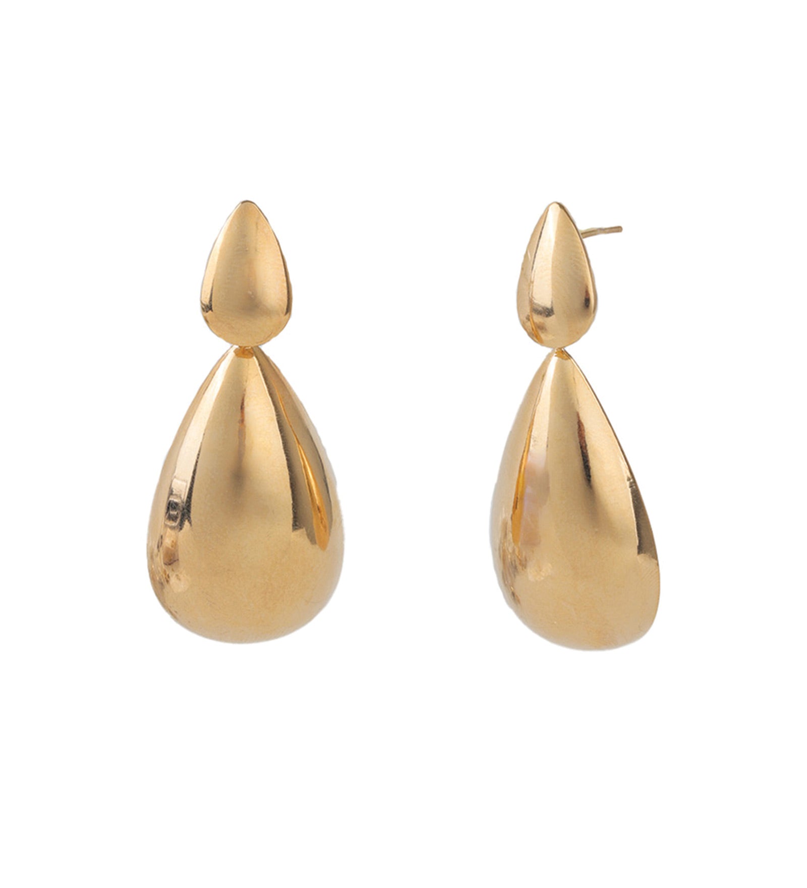 Baseline-Teardrop Drop Studs-Earrings-18k Gold Plated-Blue Ruby Jewellery-Vancouver Canada