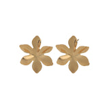 Baseline-6 Petal Wavy Flower Studs-Earrings-18k Gold Plated-Blue Ruby Jewellery-Vancouver Canada