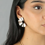 Wavy Fan Studs 18k Gold Plated