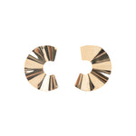 Baseline-Wavy Fan Studs-Earrings-18k Gold Plated-Blue Ruby Jewellery-Vancouver Canada