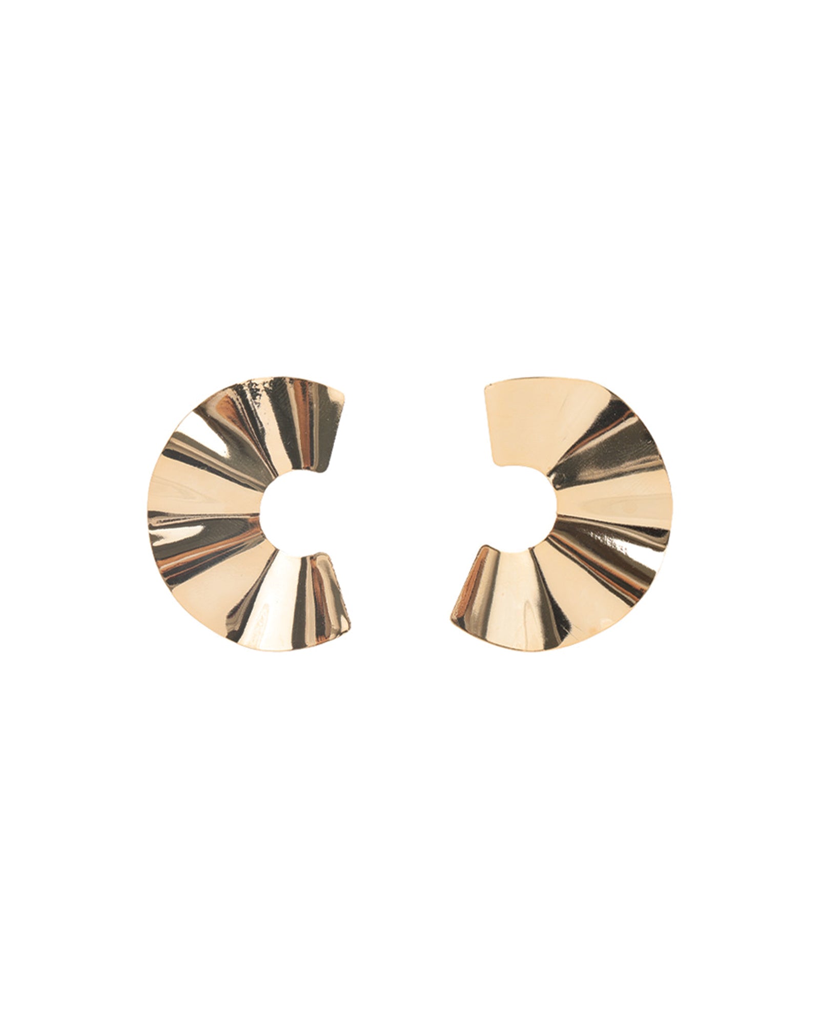 Baseline-Wavy Fan Studs-Earrings-18k Gold Plated-Blue Ruby Jewellery-Vancouver Canada