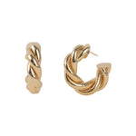 Baseline-Twist Hoops | 36mm-Earrings-18k Gold Plated-Blue Ruby Jewellery-Vancouver Canada