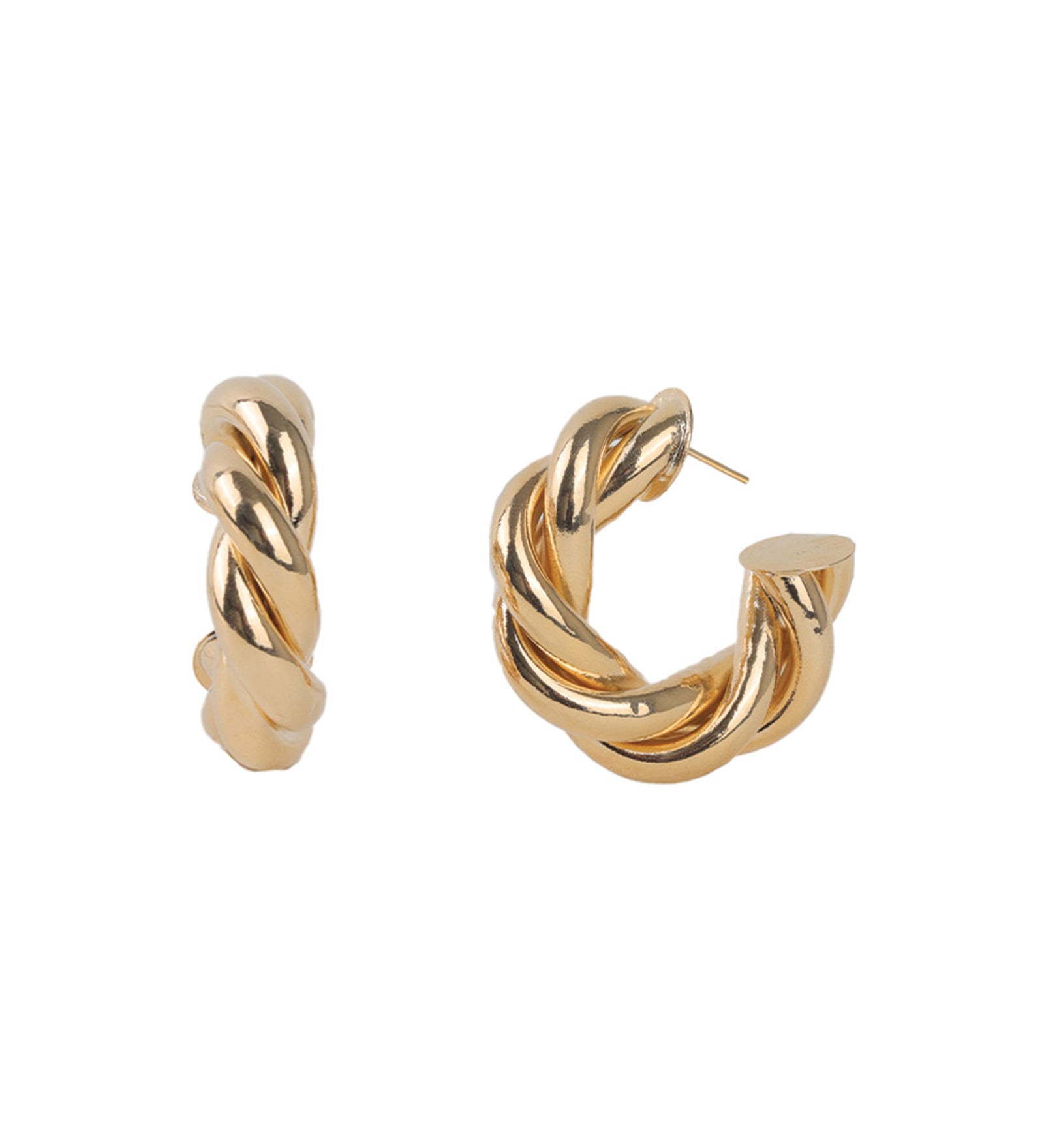 Baseline-Twist Hoops | 36mm-Earrings-18k Gold Plated-Blue Ruby Jewellery-Vancouver Canada