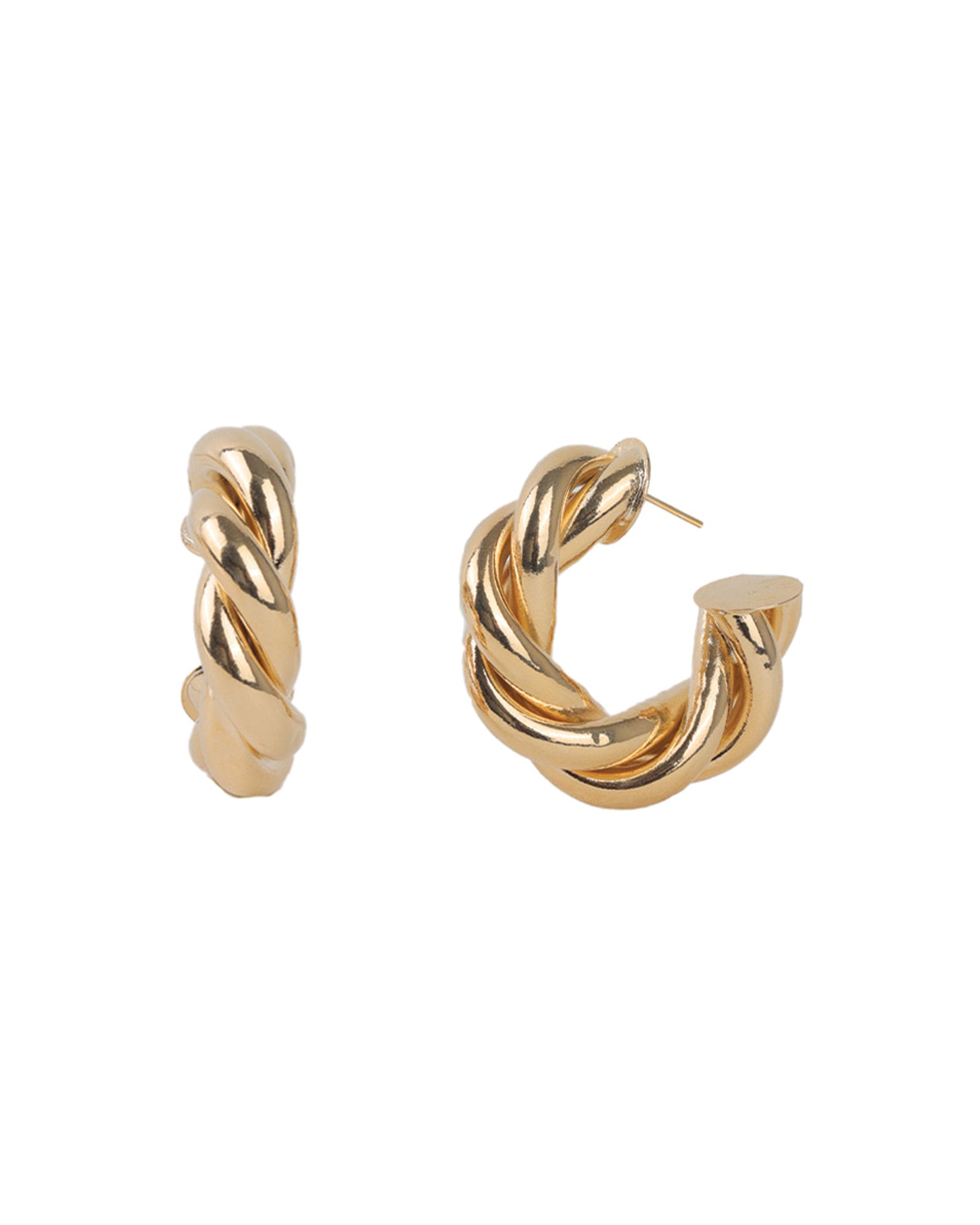 Baseline-Twist Hoops | 36mm-Earrings-18k Gold Plated-Blue Ruby Jewellery-Vancouver Canada