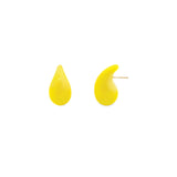 Baseline-Enamel Teardrop Studs-Earrings-18k Gold Plated, Neon Yellow Enamel-Blue Ruby Jewellery-Vancouver Canada