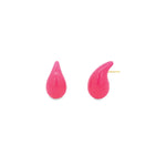 Baseline-Enamel Teardrop Studs-Earrings-18k Gold Plated, Hot Pink Enamel-Blue Ruby Jewellery-Vancouver Canada