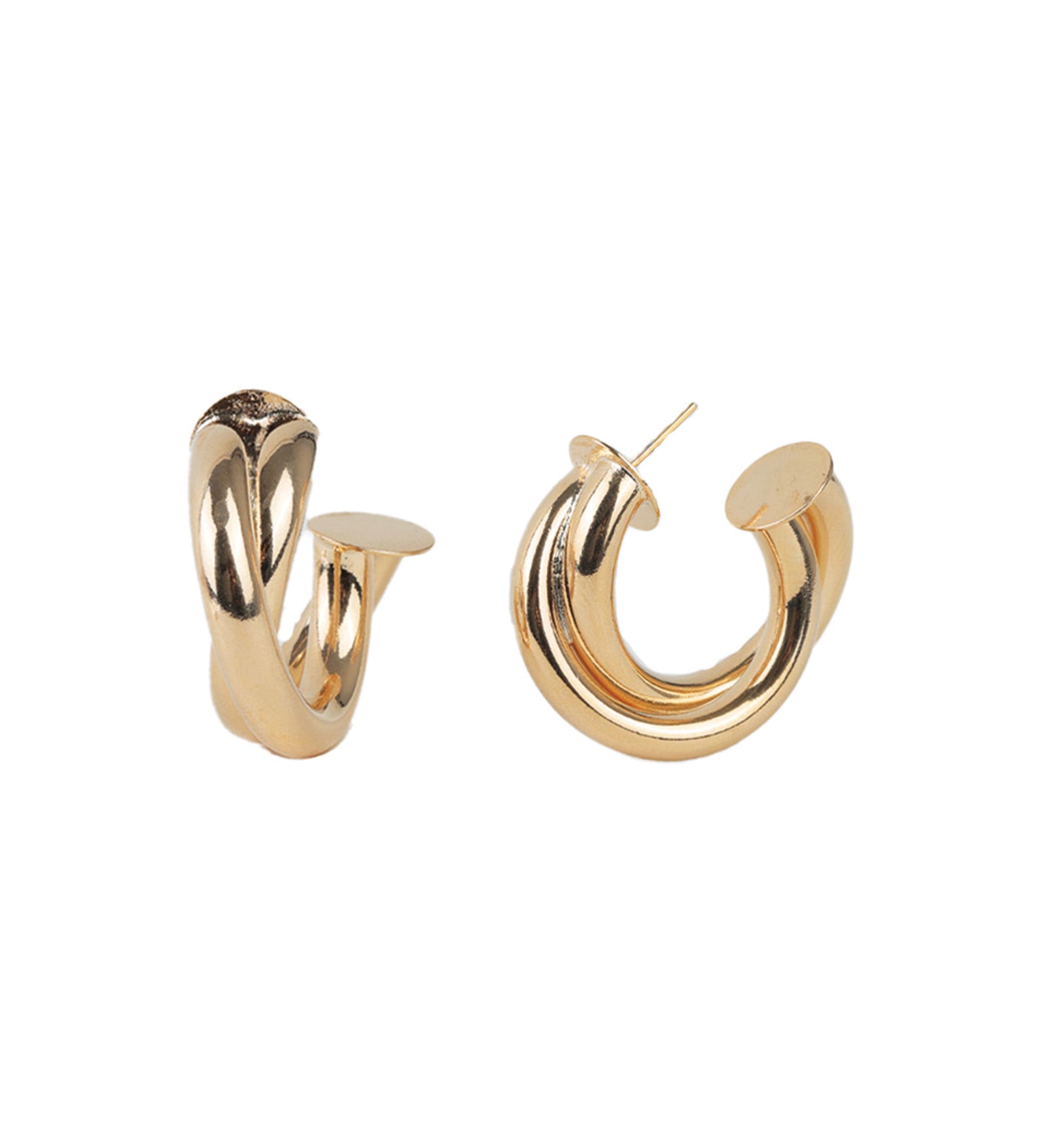 Baseline-Two Twist Huggies | 35mm-Earrings-18k Gold Plated-Blue Ruby Jewellery-Vancouver Canada