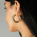 Chubby Hoops | 40mm 18k Gold Plated