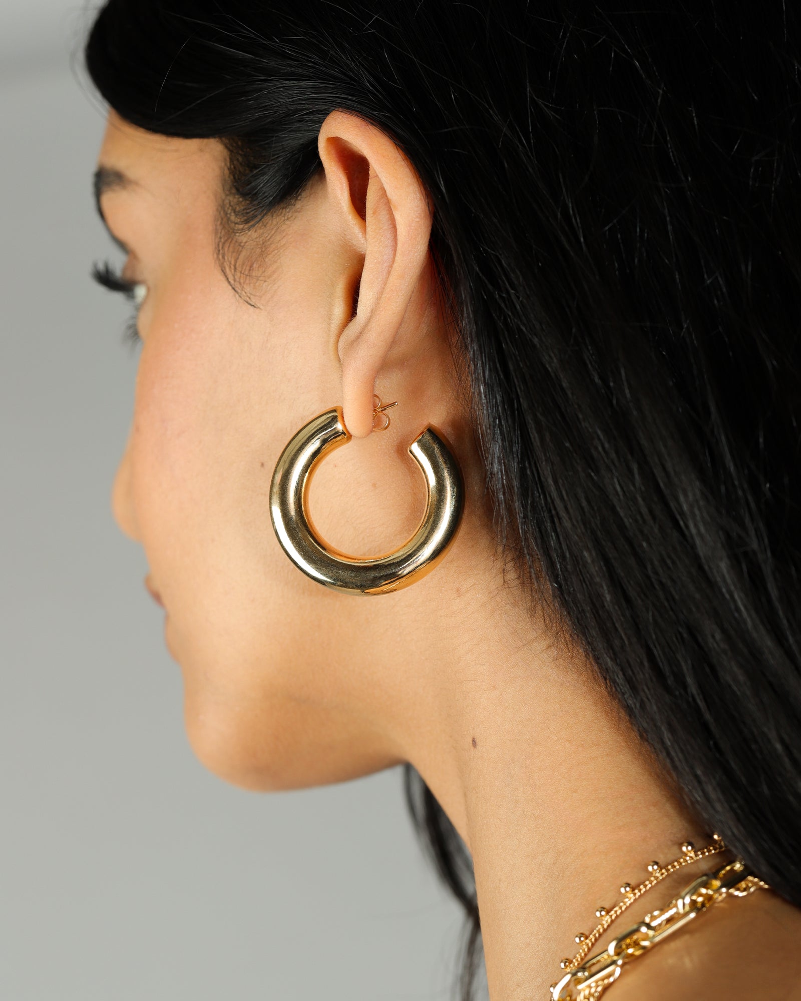 Chubby Hoops | 40mm 18k Gold Plated